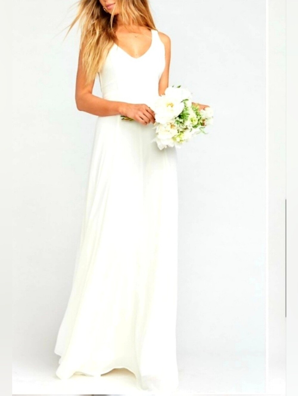 Like New: Show Me Your MUMU (SMYM) Jenn Maxi Dress, Medium, Chiffon/Ivory